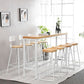 Industrial Rectangle Solid Wood Bar Table Set 1/5/9 Pieces Counter Table with High Stools Clearhalo 'Bar Furniture' 'furn' 'furn_home_bar_bar_sets' 'Furniture' 'Home Bars & Bar Sets' 'home_bar_bar_sets' 'Kitchen & Dining Furniture' 1200x1200_29f13164-6251-4465-be5c-ff0ea09c5233