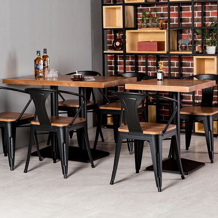 Solid Wood Industrial Style Dining Table Brown Table with Black Frame for Dinning Room Clearhalo ' dining_table' 'Dining Tables & Seating' 'Dining Tables' 'furn' 'furn_dining_table' 'Furniture' 'furniture_dining_table' 'Kitchen & Dining Furniture' 'kitchen&dining_furn' 'kitchen' 'kitchen_dining_table' 1200x1200_29f2b75b-e322-4f5f-a07c-ee4b1d7fa256