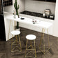 Glam-Pub-Tischset mit Metallrahmen und Holzplatte, 1/2/3-teiliges Bar-Set mit mattem Finish für zu Hause