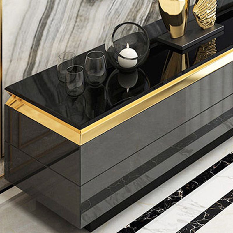 Glam TV -Medien stehen mit Schubladen Gla Top Media Console für Wohnzimmer