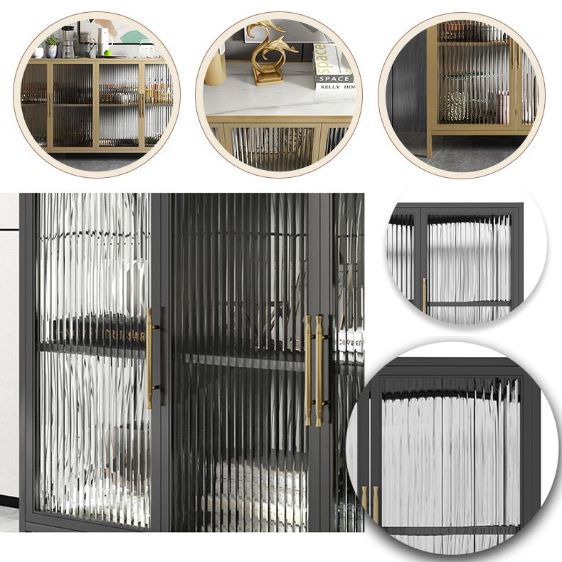 Armadio di sideboard di pietra sinterizzata di lussuoso stoccaggio con porte di vetro