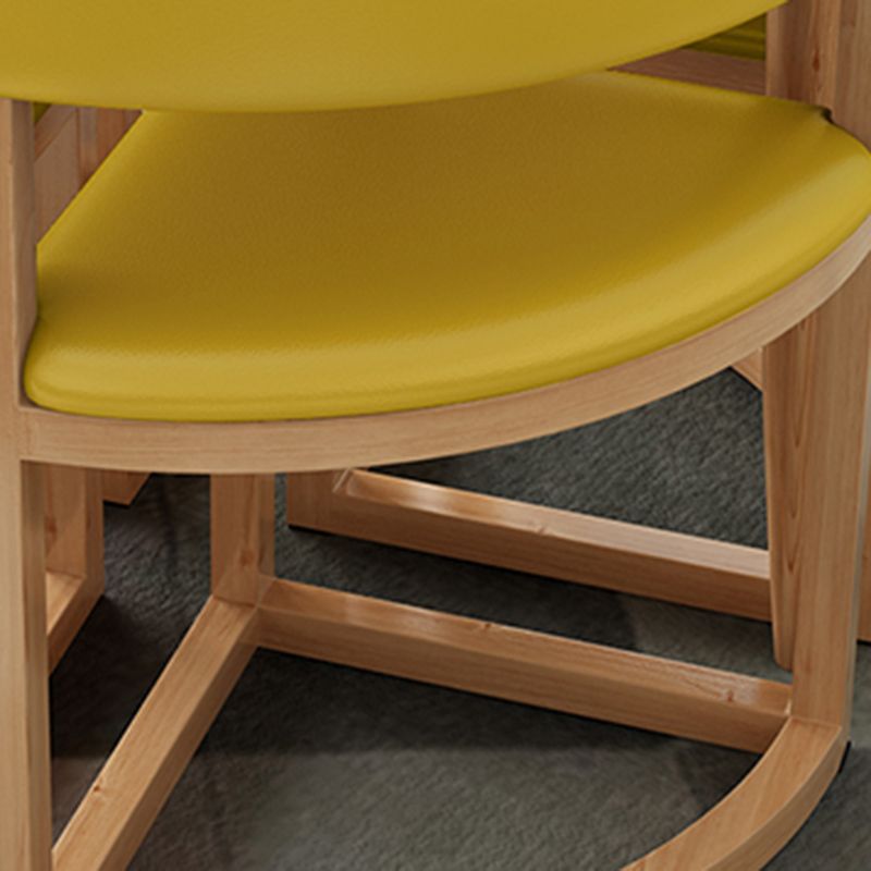Natural Finish Round Dining Table Modern Dinette Table with 4 Legs Clearhalo 'Dining Tables & Seating' 'Dining Tables' 'dining_table' 'furn' 'furn_dining_table' 'Furniture' 'Kitchen & Dining Furniture' 1200x1200_29f3edfb-4b7a-4892-a6ae-2f9145a4c2fc