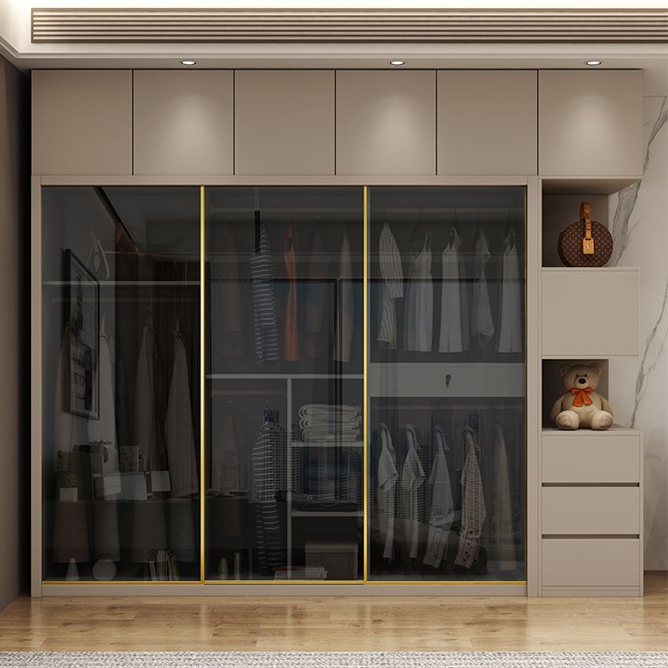 Armadio in vetro e legno armadio armadio scorrevole armadio senza luce