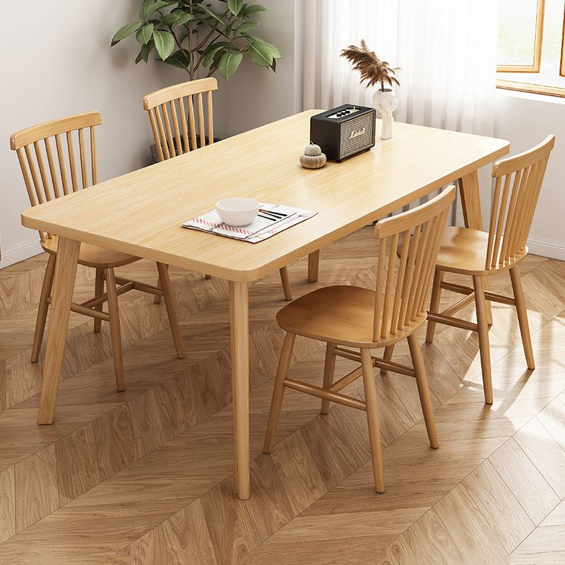 Modern Solid Wood Rectangle Shape Dining Set Khaki Standard Dining Set for Kitchen Clearhalo 'Dining Room Sets' 'Dining Tables & Seating' 'dining_room_set' 'furn' 'furn_dining_room_set' 'Furniture' 'furniture_dining_room_set' 'Kitchen & Dining Furniture' 'kitchen&dining_furn' 'kitchen' 1200x1200_29f6729b-3a6a-4053-bc22-16b9bfe16648