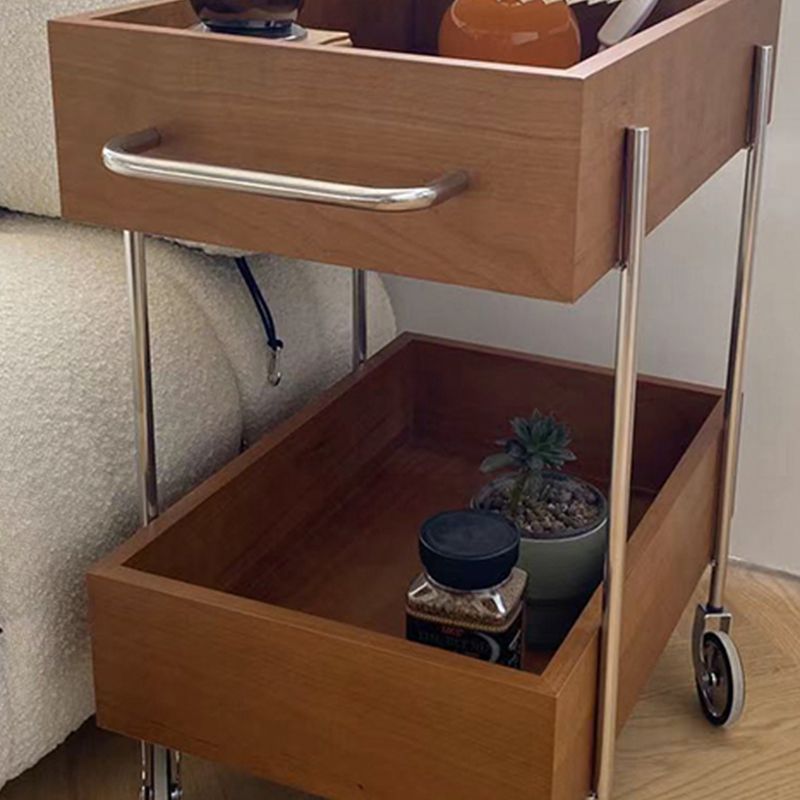 Industrial Sofa Side Accent Table with 2 Shelves in Wood for Living Room Clearhalo 'Coffee & Accent Tables' 'End & Side Tables' 'end_side_tables' 'furn' 'furn_end_side_tables' 'Furniture' 'Living Room Furniture' 1200x1200_29f77f4f-3e0a-46bd-a78b-295d757a2418