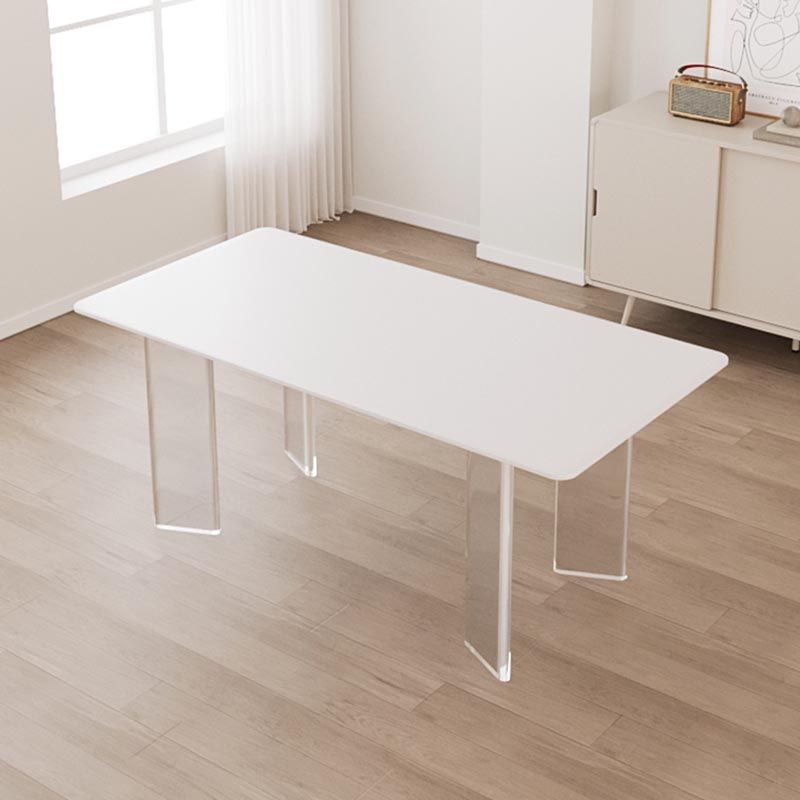 Modern White Dining Set Rectangle 1/2/4/5/7 Stone and Acrylic Pieces Dinette Set Clearhalo 'Dining Room Sets' 'Dining Tables & Seating' 'dining_room_set' 'furn' 'furn_dining_room_set' 'Furniture' 'Kitchen & Dining Furniture' 1200x1200_29f7bdd1-4b8b-482d-b386-ae925b13be80