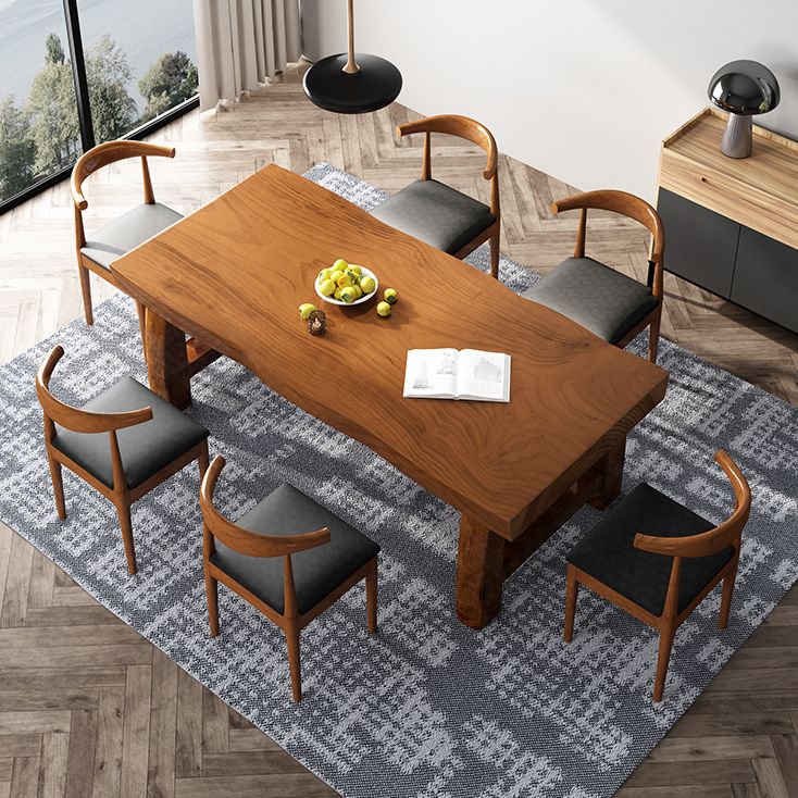 Minimalist Solid Wood Brown Dining Table Kitchen Rectangle Dining Table for Kitchen Clearhalo ' dining_table' 'Dining Tables & Seating' 'Dining Tables' 'furn' 'furn_dining_table' 'Furniture' 'furniture_dining_table' 'Kitchen & Dining Furniture' 'kitchen&dining_furn' 'kitchen' 'kitchen_dining_table' 1200x1200_29f7f257-a3b9-4aed-a3fa-d19d5de39994