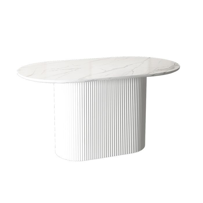 Oval White Tone Dining Table Luxury Pedestal Table for Dining Room Clearhalo ' dining_table' 'Dining Tables & Seating' 'Dining Tables' 'furn' 'furn_dining_table' 'Furniture' 'furniture_dining_table' 'Kitchen & Dining Furniture' 'kitchen&dining_furn' 'kitchen' 'kitchen_dining_table' 1200x1200_29f8234c-9b3e-4f7e-a540-4fa93659192c