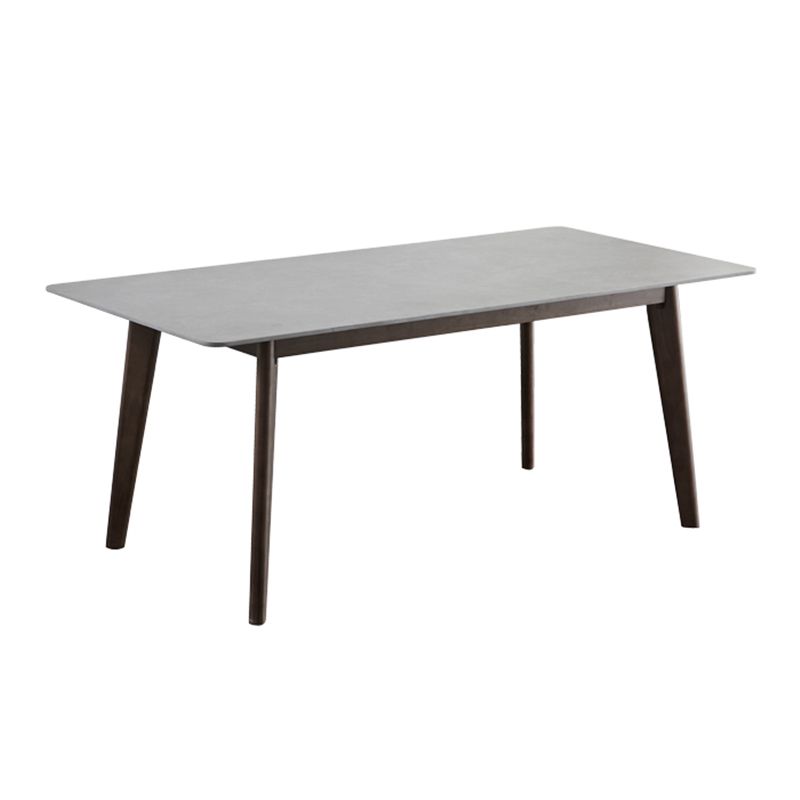 Mid-Century Modern Dining Table Gray Sintered Stone 4 Legs Dining Table with Wooden Base Clearhalo ' dining_table' 'Dining Tables & Seating' 'Dining Tables' 'furn' 'furn_dining_table' 'Furniture' 'furniture_dining_table' 'Kitchen & Dining Furniture' 'kitchen&dining_furn' 'kitchen' 'kitchen_dining_table' 1200x1200_29f84012-ecf2-4dd6-9ab1-5e2d4a852263