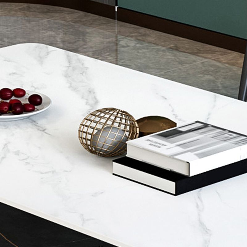 4 gambe 1 tavolino singolo tavolo da cocktail in ardesia rettangolare con scaffale