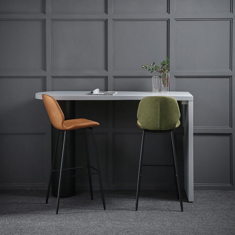 Industrial Wood Pub Table with Specialty Table Top Double Pedestal Table - 41.3" H Clearhalo 'Bar Furniture' 'Bar Tables' 'bar_tables' 'furn' 'furn_bar_tables' 'Furniture' 'furniture_bar_tables' 'Kitchen & Dining Furniture' 1200x1200_29fb20dd-b45d-4667-ba44-9f563d5f1bcf