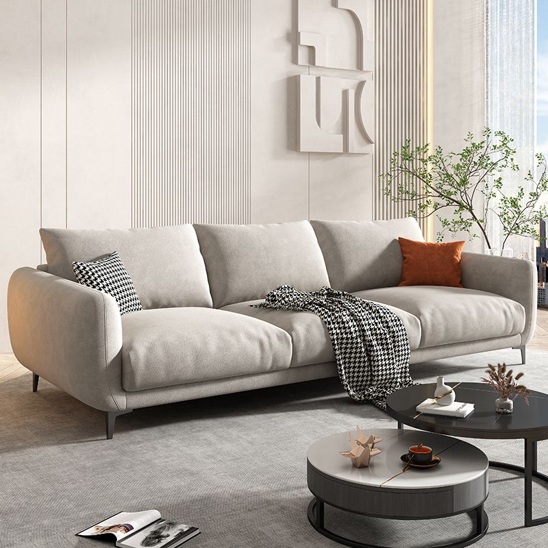 Velvet Modern Standard Sofa 35.5"W Square Arm Sofa with Bolster Pillows for Living Room Clearhalo 'furn' 'furn_sofas' 'Furniture' 'furniture_sofas' 'kitchen' 'kitchen_sofas' 'Living Room Furniture' 'Sofa' 'sofas' 1200x1200_29fb5391-550f-493a-9e92-d4938a194d66