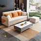 White Square Arms Sofa Futon Cushion Back Foldable Futon Sofa Bed