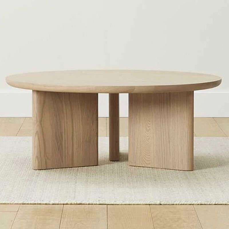 Contemporary Solid Wood Coffee Table Round Abstract Coffee Cocktail Table Clearhalo 'Coffee & Accent Tables' 'Coffee Tables' 'coffee_tables' 'furn' 'furn_coffee_tables' 'Furniture' 'Living Room Furniture' 1200x1200_29fc1b7a-761e-4400-9b87-b6e604431539