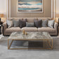 Glam Rectangle Slate Coffee Table 16.53"H Steel Frame Base Cocktail Table Clearhalo 'Coffee & Accent Tables' 'Coffee Tables' 'coffee_tables' 'furn' 'furn_coffee_tables' 'Furniture' 'Living Room Furniture' 1200x1200_29fc6d56-17e9-45bb-af49-e3b0eb66b10d