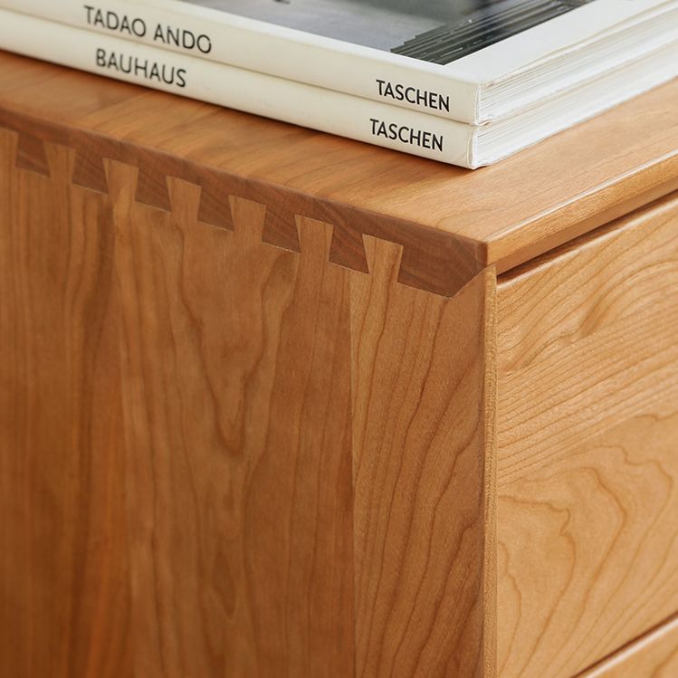 Armadio laterale alto accento in legno di pino 37,8 "con 5 cassetti