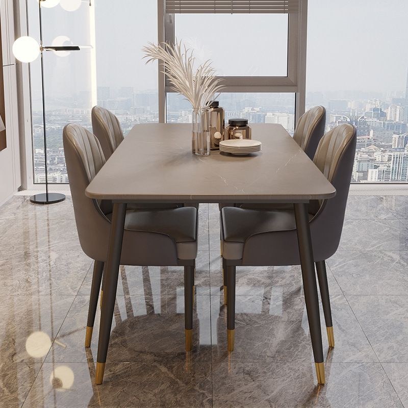 Nordic Dining Room Set Dining Table Rectangle Formal Dinette Set with Metal Base Clearhalo 'Dining Room Sets' 'Dining Tables & Seating' 'dining_room_set' 'furn' 'furn_dining_room_set' 'Furniture' 'furniture_dining_room_set' 'Kitchen & Dining Furniture' 'kitchen&dining_furn' 'kitchen' 1200x1200_29fd39e6-2c08-42aa-8d24-43efdfe0fdf4