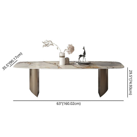 Minimalist Sintered Stone Rectangle Dining Set White Standard Dining Set for Kitchen Clearhalo 'Dining Room Sets' 'Dining Tables & Seating' 'dining_room_set' 'furn' 'furn_dining_room_set' 'Furniture' 'furniture_dining_room_set' 'Kitchen & Dining Furniture' 'kitchen&dining_furn' 'kitchen' 1200x1200_29fd7978-b129-425a-85ca-c1e79243d614
