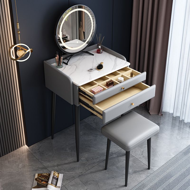 2 cassetti e gioielli Makeup Vanity scrivania moderna per piedi dritti