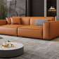 Vintage Genuine Leather Orange Cushions Square Arm Living Room Settee Clearhalo 'furn' 'furn_sofas' 'Furniture' 'Living Room Furniture' 'Sofa' 'sofas' 1200x1200_29ff3c54-25f7-4760-830e-ac7c35c8132f