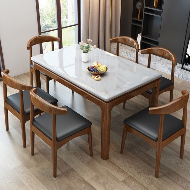 Midcentury Dining Table 4 Legs Solid Wood Base Rectangle Table for Home Clearhalo ' dining_table' 'Dining Tables & Seating' 'Dining Tables' 'furn' 'furn_dining_table' 'Furniture' 'furniture_dining_table' 'Kitchen & Dining Furniture' 'kitchen&dining_furn' 'kitchen' 'kitchen_dining_table' 1200x1200_2a005794-f83c-43e9-a177-60ce55b06f7c