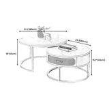 Modern Metal Frame Storage Coffee Table White Slate Round Table Clearhalo 'Coffee & Accent Tables' 'Coffee Tables' 'coffee_tables' 'furn' 'furn_coffee_tables' 'Furniture' 'furniture_coffee_tables' 'Living Room Furniture' 1200x1200_2a00abb5-f891-4f40-a94f-97a49be9e200