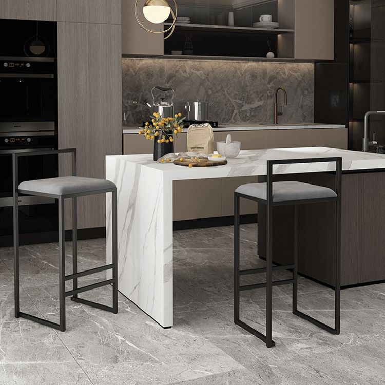 Modern Backrest Armless Counter Stool Iron Cafe Bar Stool with Velvet Cushion and Pedal Clearhalo 'Bar Furniture' 'Bar Stools' 'bar_stools' 'furn' 'furn_bar_stools' 'Furniture' 'furniture_bar_stools' 'Kitchen & Dining Furniture' 1200x1200_2a02406c-f464-4193-ba3d-eae253788df5