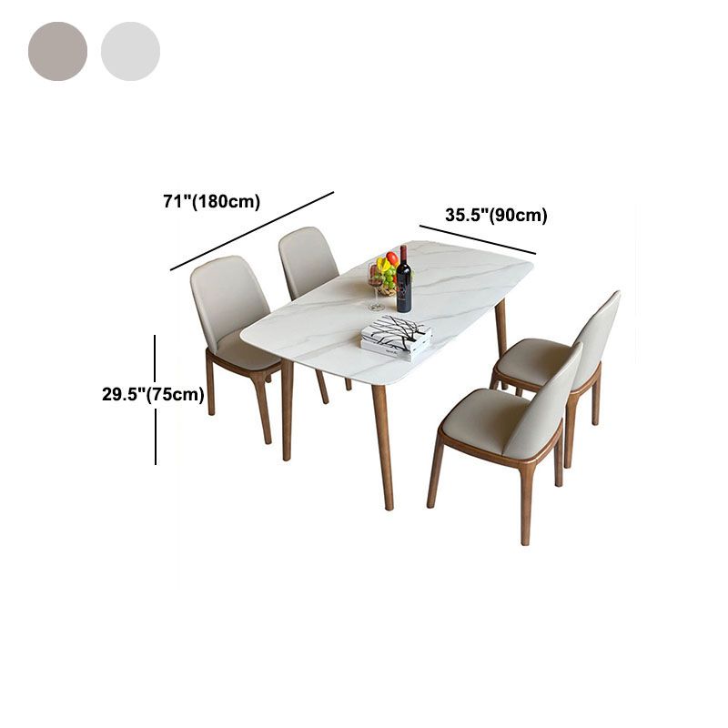 Contemporary Modern Rectangle Stone Table 4 Legs Home Kitchen Dinner Table Clearhalo ' dining_table' 'Dining Tables & Seating' 'Dining Tables' 'furn' 'furn_dining_table' 'Furniture' 'furniture_dining_table' 'Kitchen & Dining Furniture' 'kitchen&dining_furn' 'kitchen' 'kitchen_dining_table' 1200x1200_2a026ca3-d1de-4838-9d75-53d51871d1b2