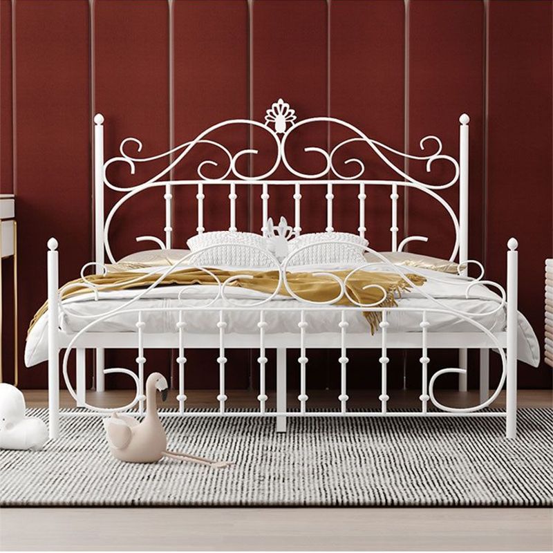 Single Metal Arched Headboard Bed Open-Frame Bed with Metal Legs