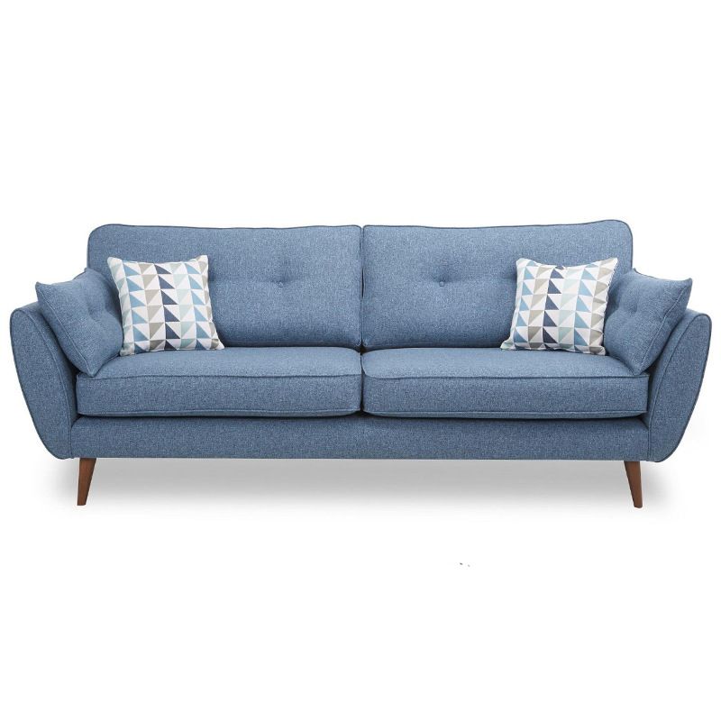 Modern 4 Wood Legs Sofa Tufted Fabric Standard Flared Arm Sofa Clearhalo 'furn' 'furn_sofas' 'Furniture' 'furniture_sofas' 'kitchen' 'kitchen_sofas' 'Living Room Furniture' 'Sofa' 'sofas' 1200x1200_2a053d80-238a-43a9-9084-b0cee9db7f20