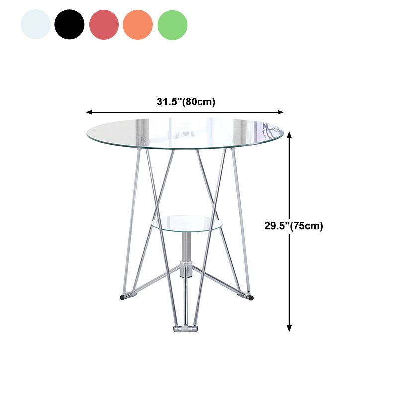 Metal Contemporary Round Dining Table Glass Top Table for Home Clearhalo ' dining_table' 'Dining Tables & Seating' 'Dining Tables' 'furn' 'furn_dining_table' 'Furniture' 'furniture_dining_table' 'Kitchen & Dining Furniture' 'kitchen&dining_furn' 'kitchen' 'kitchen_dining_table' 1200x1200_2a0545d5-542e-4962-9d05-9d501ab3a98f