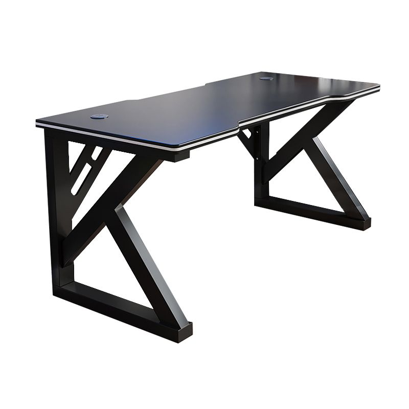 Escritorio de escritorio de oficina de madera contemporánea escritorio de computadora con base de metal