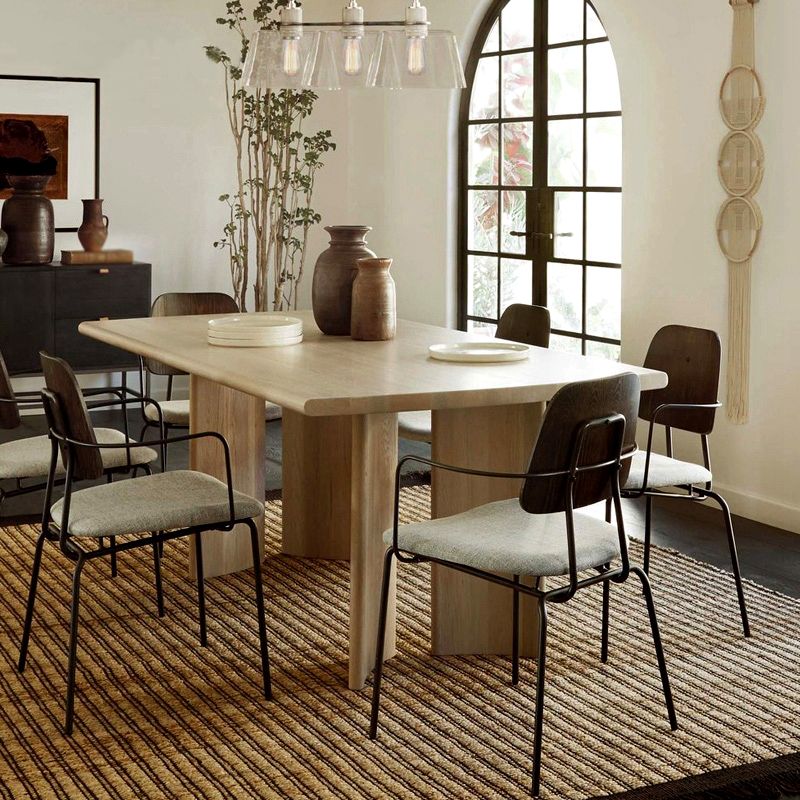 Rectangle Pine Wood Table Modern Dining Table with 4 Legs for Restaurant Clearhalo 'Dining Tables & Seating' 'Dining Tables' 'dining_table' 'furn' 'furn_dining_table' 'Furniture' 'furniture_dining_table' 'Kitchen & Dining Furniture' 'kitchen' 'kitchen_dining_table' 1200x1200_2a06de40-d051-40bf-9e09-0ac4b4e4d34e