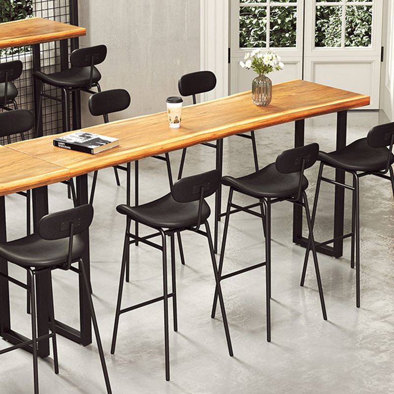 Modern Backrest Counter Stool Iron Cafe Bar Stool with Cushion and Pedal Clearhalo 'Bar Furniture' 'Bar Stools' 'bar_stools' 'furn' 'furn_bar_stools' 'Furniture' 'Kitchen & Dining Furniture' 1200x1200_2a08a2d8-669b-46d8-8fec-da3f28d37d4a