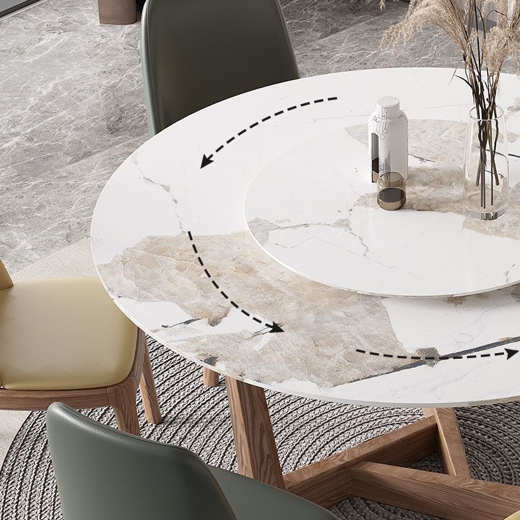 Round Dining Table Set 1/4/5/7 Pcs Solid Wood Frame Dining Table and Chairs Clearhalo 'Dining Room Sets' 'Dining Tables & Seating' 'dining_room_set' 'furn' 'furn_dining_room_set' 'Furniture' 'Kitchen & Dining Furniture' 1200x1200_2a0a5b01-d269-4725-9643-d4847e1fdccc