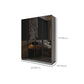 Armario de cristal de color negro con puerta de cierre suave para el hogar