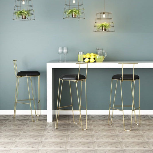 Set di rettangolo di rettangolo in stile glam 1/3 pezzi Bistro in legno massiccio per interno