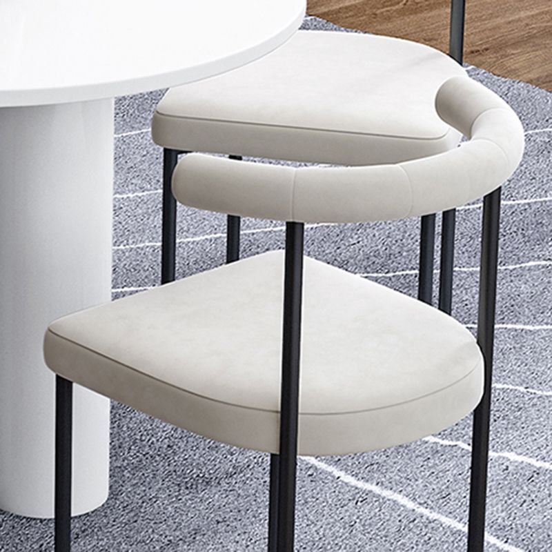 Black Iron Legs Dining Chairs Modern Armless Side Chair for Home Clearhalo 'Dining Chairs' 'Dining Tables & Seating' 'dining_chair' 'furn' 'furn_dining_chair' 'Furniture' 'Kitchen & Dining Furniture' 1200x1200_2a0ba60c-dedd-4d6b-8786-557f97297f9d