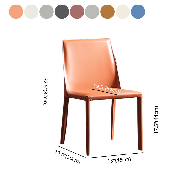 Modern Metal Dining Armless Chair Leather Dining Side Chair for Restaurant Use Clearhalo ' kitchen&dining_furn' 'Dining Chairs' 'Dining Tables & Seating' 'dining_chair' 'furn' 'furn_dining_chair' 'Furniture' 'furniture_dining_chair' 'Kitchen & Dining Furniture' 'kitchen' 1200x1200_2a0c5c72-efa3-4a98-9ba4-80f76a846ab3