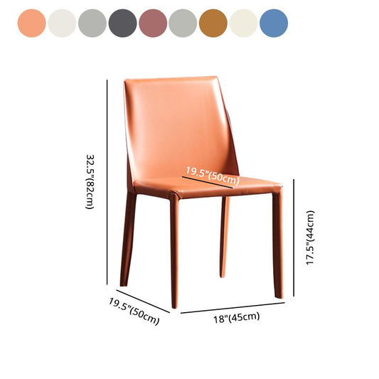 Modern Metal Dining Armless Chair Leather Dining Side Chair for Restaurant Use Clearhalo ' kitchen&dining_furn' 'Dining Chairs' 'Dining Tables & Seating' 'dining_chair' 'furn' 'furn_dining_chair' 'Furniture' 'furniture_dining_chair' 'Kitchen & Dining Furniture' 'kitchen' 1200x1200_2a0c5c72-efa3-4a98-9ba4-80f76a846ab3