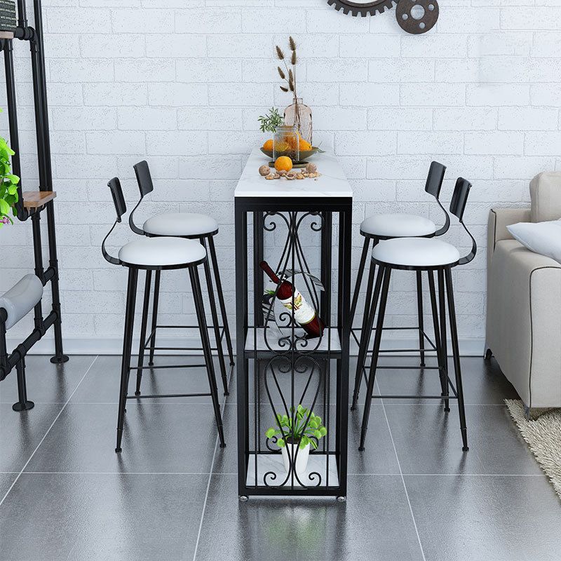 Industrial Style Bar Table Stone Top 42-inch Height Pub Table for Living Room Clearhalo 'Bar Furniture' 'Bar Tables' 'bar_tables' 'furn' 'furn_bar_tables' 'Furniture' 'furniture_bar_tables' 'Kitchen & Dining Furniture' 1200x1200_2a0f0d19-e1f1-4ee5-9a0a-c14177184dc0
