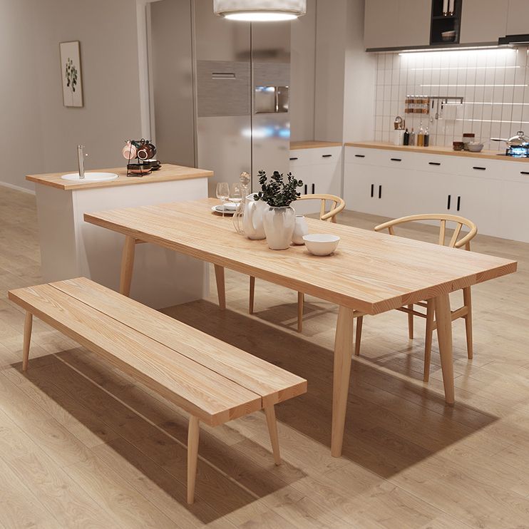 Contemporary Natural Wood Table Ash Rectangle Dining Table with 4 Legs Clearhalo 'Dining Tables & Seating' 'Dining Tables' 'dining_table' 'furn' 'furn_dining_table' 'Furniture' 'furniture_dining_table' 'Kitchen & Dining Furniture' 'kitchen' 'kitchen_dining_table' 1200x1200_2a107477-cfd1-4c8d-97fb-87701c97cbb2