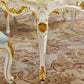 Victorian Style Marble Dining Set with Yellow Table and 4 White Legs Base for Home Use Clearhalo 'Dining Room Sets' 'Dining Tables & Seating' 'dining_room_set' 'furn' 'furn_dining_room_set' 'Furniture' 'furniture_dining_room_set' 'Kitchen & Dining Furniture' 'kitchen&dining_furn' 'kitchen' 1200x1200_2a110a20-edc0-49c5-a262-836330a4abc3