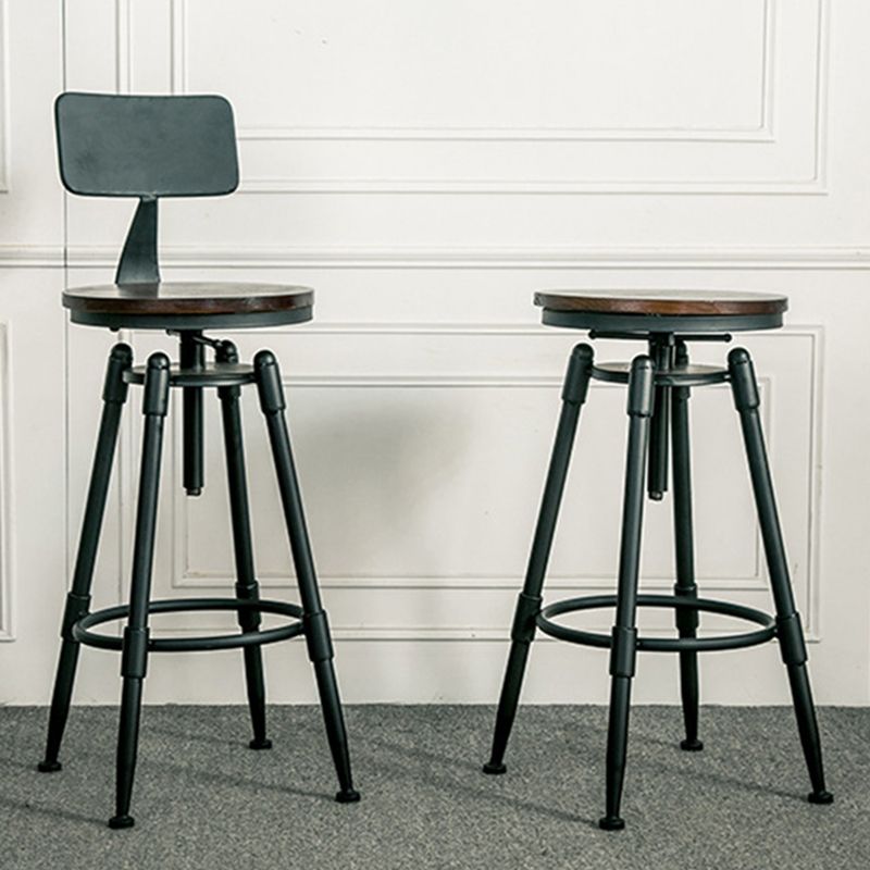 Coffee Shop Bar Stool Footrest Adjustable Height Counter Stool with Iron Legs Clearhalo 'Bar Furniture' 'Bar Stools' 'bar_stools' 'furn' 'furn_bar_stools' 'furniture_bar_stools' 'Kitchen & Dining Furniture' 'kitchen&dining_furn' 'kitchen' 'kitchen_furn' Furniture' 1200x1200_2a11be6b-d00e-4f42-b6a1-e78f84336b3e