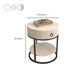 Frame Glam Style Side Table 22.83" Tall Stone Top Side Table with Storage Clearhalo 'Coffee & Accent Tables' 'End & Side Tables' 'end_side_tables' 'furn' 'furn_end_side_tables' 'Furniture' 'Living Room Furniture' 1200x1200_2a128b2e-60c1-423a-bae9-a9d80f408d1d
