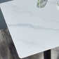 Industrial Black Iron Bar Dining Table Stone Top Engineered Wood Indoor Bistro Table Clearhalo 'Bar Furniture' 'Bar Tables' 'bar_tables' 'furn' 'furn_bar_tables' 'Furniture' 'furniture_bar_tables' 'Kitchen & Dining Furniture' 1200x1200_2a1375ce-5e67-4bfe-87b5-85effa1026d9
