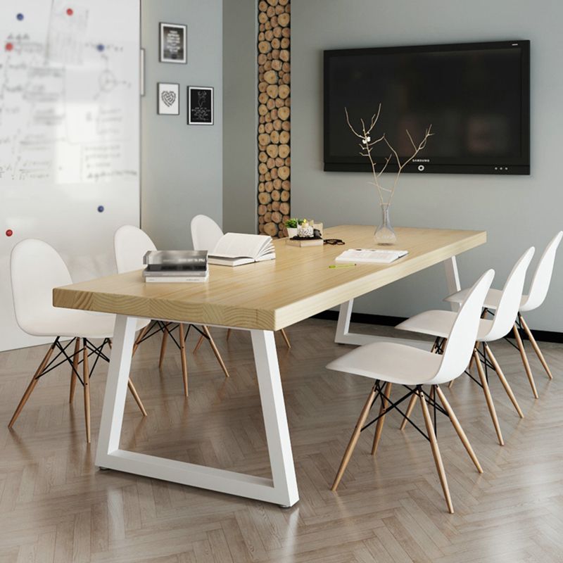 Pine Solid Wood Dining Table Industrial Dining Site Table with Sled Base Clearhalo ' dining_table' 'Dining Tables & Seating' 'Dining Tables' 'furn' 'furn_dining_table' 'Furniture' 'furniture_dining_table' 'Kitchen & Dining Furniture' 'kitchen&dining_furn' 'kitchen' 'kitchen_dining_table' 1200x1200_2a141766-29cb-4c92-9910-99f7094fac2c