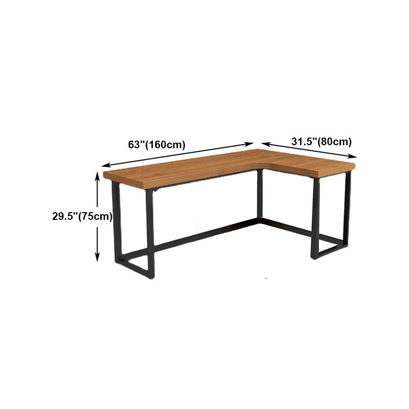 Escritorio de escritorio de escritura de esquina marrón contemporánea escritorio de madera de madera de pino