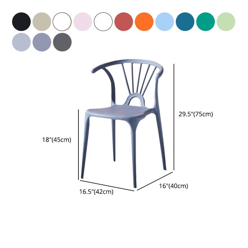 Sedia sala da pranzo in stile glam in plastica Windsor Back side sedia