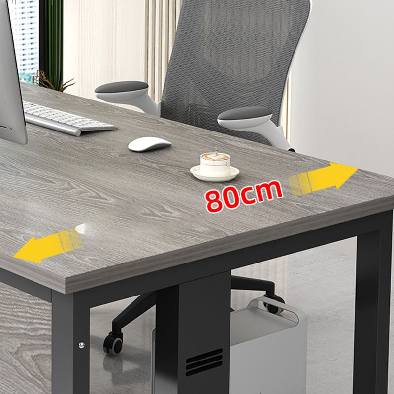 Madera de mesa de escritura de oficina rectangular con 2 patas en gris/marrón